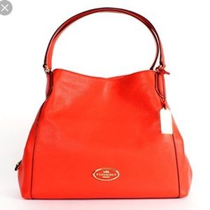 Coach Refined Grain Leather Edie in Coral